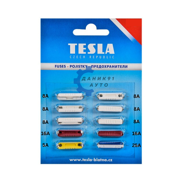 Бушони за автомобил 5А 8А 16А 25А - 10 броя к-т Tesla