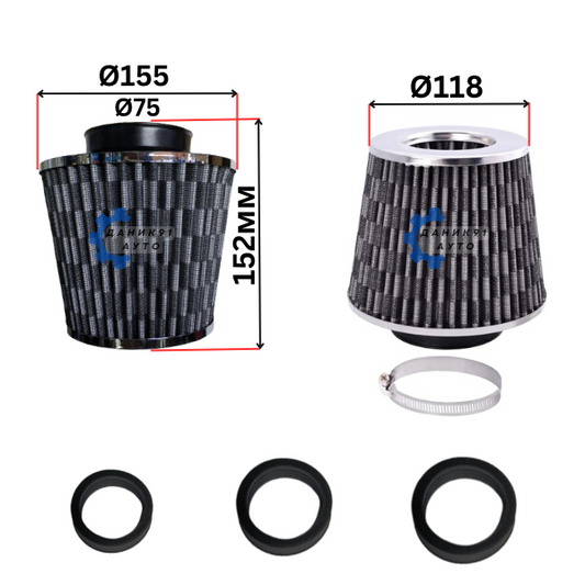 СПОРТЕН ФИЛТЪР КАРБОН Ф75 Ф118 Ф155 152ММ