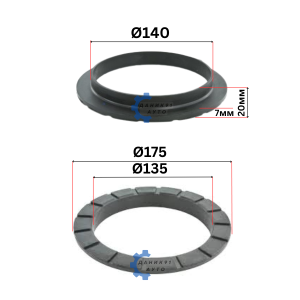 Подложка пружина Mitsubishi Pajero задна Ф140 Ф175 7мм - к-т два броя