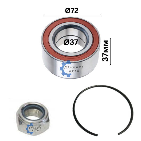 Лагер предна главина Dacia, Renault Ф37 Ф72 37мм - комплект