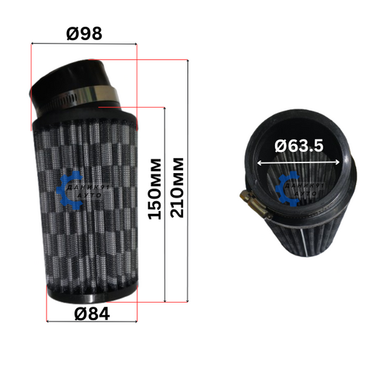СПОРТЕН ФИЛТЪР КАРБОН Ф63.5 Ф84 Ф98 210ММ