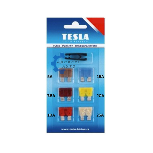 Бушони за автомобил 5А 7,5А 10А 15А 20А 25А - к-т 6 броя Tesla