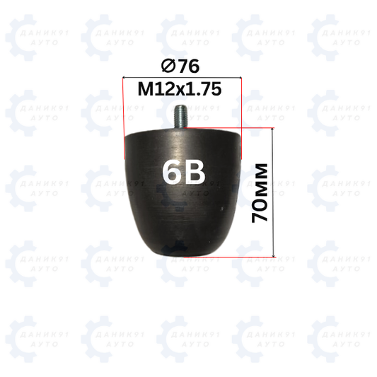 БУФЕРЕН ТАМПОН М12 х Ф76 х 70ММ