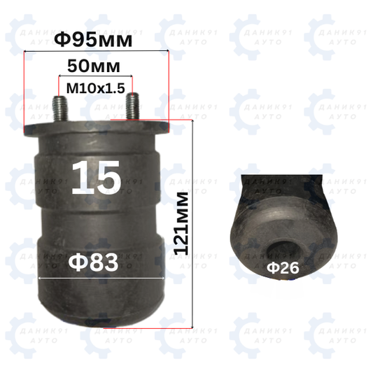 БУФЕРЕН ТАМПОН М10 х Ф95 х Ф83 х 121ММ