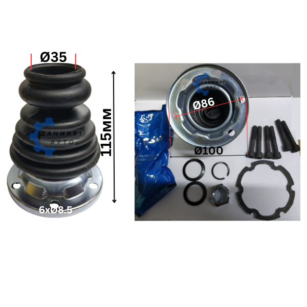 МАНШОН КАРЕ ПОЛУОСКА AUDI SEAT VW Ф35 Ф100 115мм