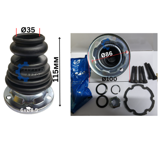 МАНШОН КАРЕ ПОЛУОСКА AUDI SEAT VW Ф35 Ф100 115мм