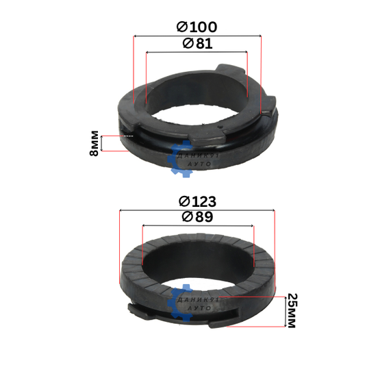 Подложка пружина FIAT PANDA PUNTO 500 LANCIA задна 8мм - к-т два броя
