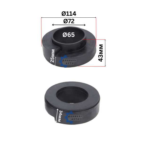 Подложка пружина SUZUKI GRAND VITARA I предна Ф72 х Ф114 х 25мм - к-т два броя