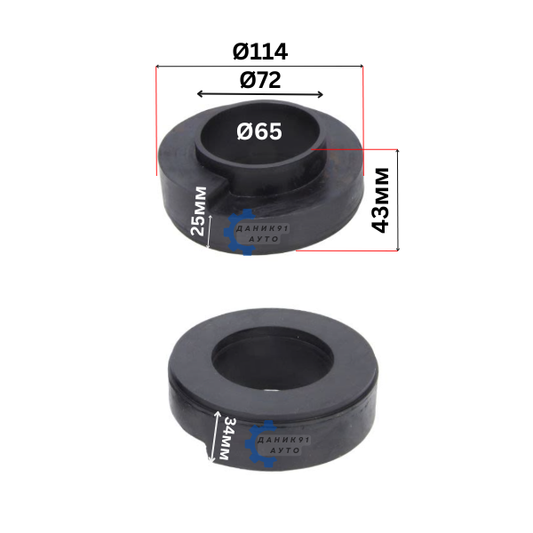 Подложка пружина SUZUKI GRAND VITARA I предна Ф72 х Ф114 х 25мм - к-т два броя