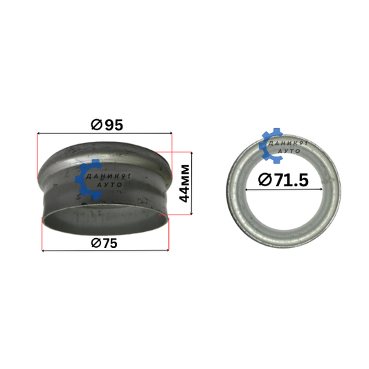 Фланец изпускателна система Ф71,5 Ф75 Ф95 44мм